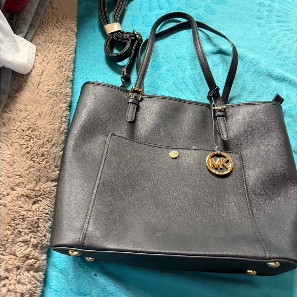 Michael Kors Black Tote with Gold Charm - Picture 9 of 12